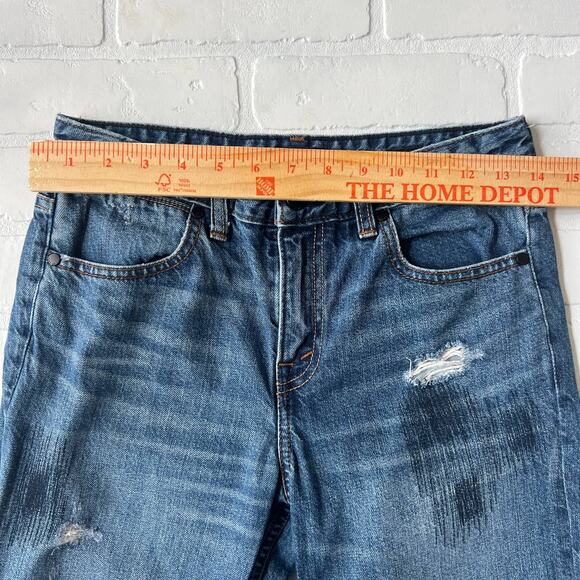 Abercrombie & Fitch Signature Collection Ankle Straight Distressed Jean Denim - Picture 4 of 6